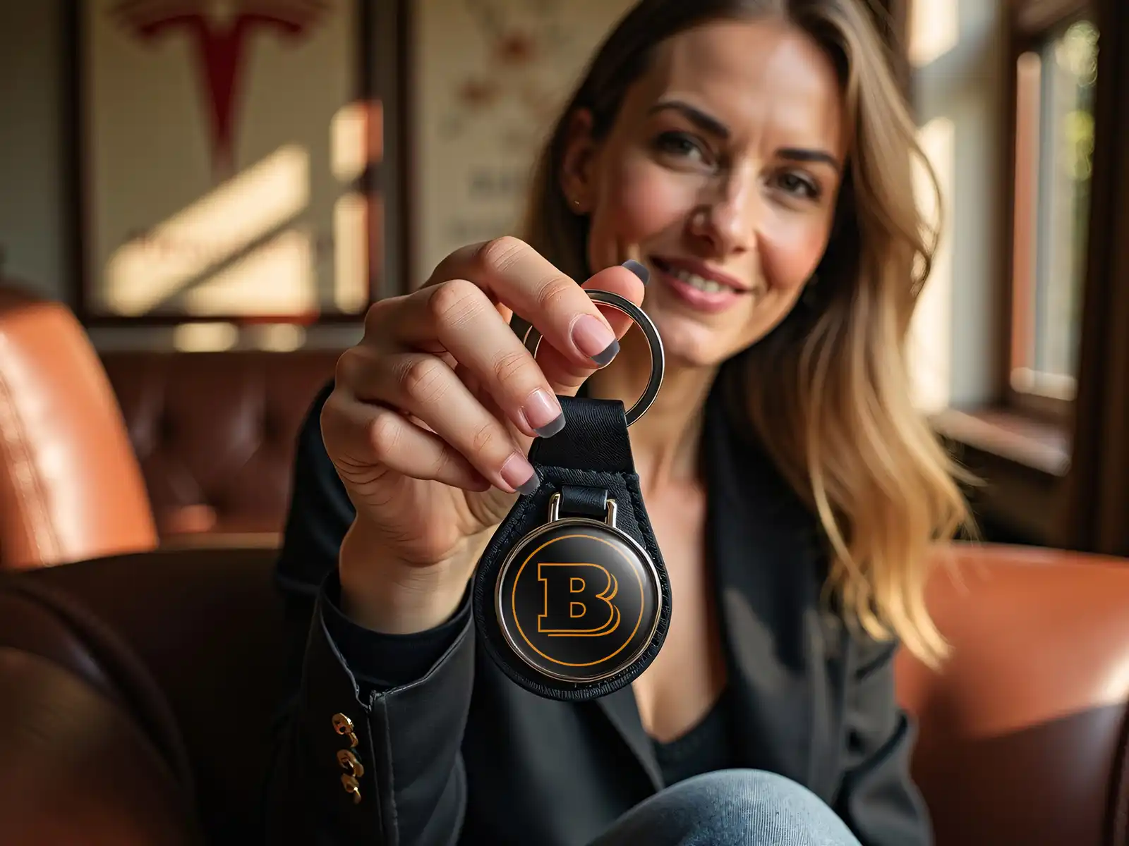 Brabus Key Chain Leather Durable Material Collection
